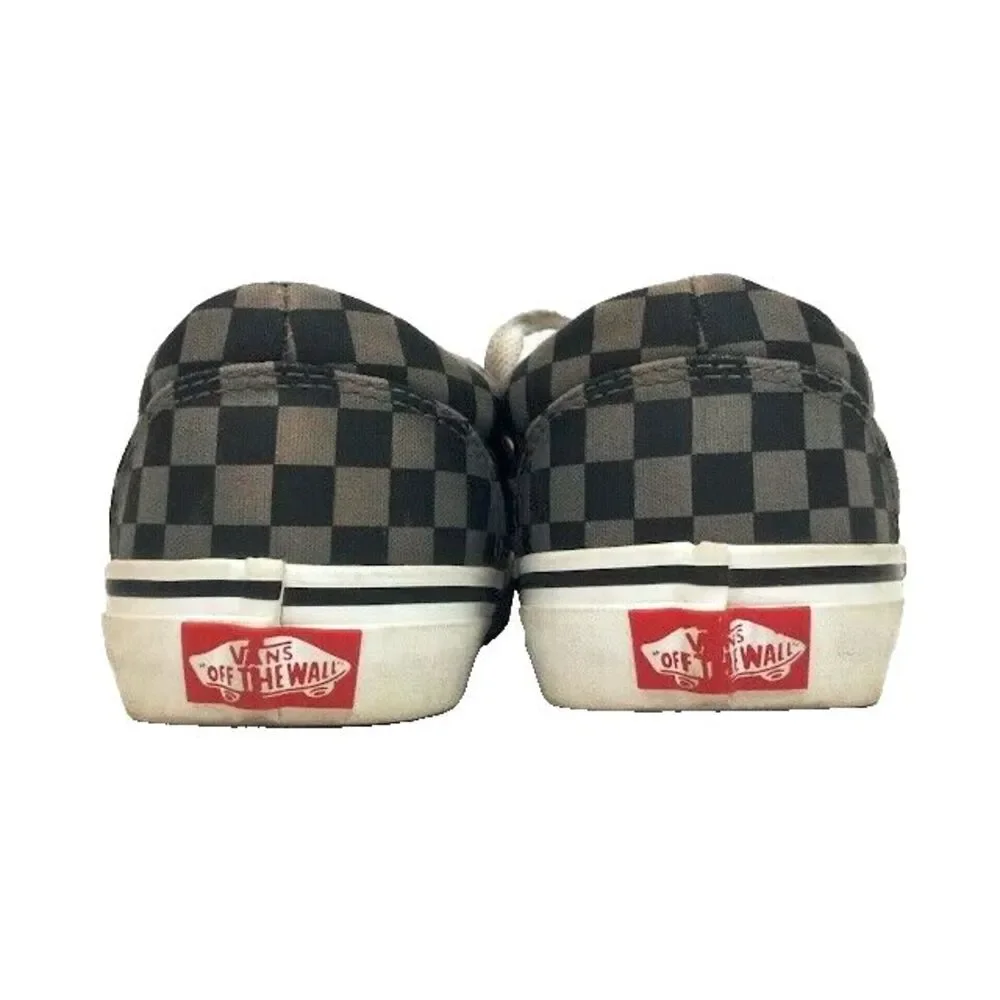 Vans Off The Wall - Youth Size 5 - Black/Gray Checkered Low Skate Shoes - 721356